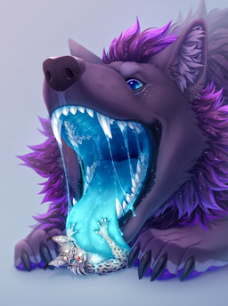 Rating: s
ID: 2773158
Date: 2021-06-06 11:30:19 -0400
Status: active
Score: 159
absurd_res anthro blue_eyes bodily_fluids canid canine canis countershading drooling duo felid feline feral fur glowing hi_res kolaa lynx male mammal open_mouth purple_body purple_fur razz_(shinyumbra) saliva synx_(synxthelynx) tongue wolf post #2773158