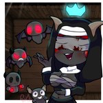 Rating: s
ID: 3692400
Date: 2022-11-15 09:10:10 -0500
Status: active
Score: 31
1:1 ambiguous_gender bat_wings beady_eyes big_breasts black_eyes blindfold blood bodily_fluids breasts chest_wraps cleavage clothed clothing crown demon demon_humanoid female grey_body grey_skin group hair headgear hi_res horn horned_humanoid humanoid lilith_(tboi) long_hair membrane_(anatomy) membranous_wings navel nun nun_habit nun_outfit open_mouth open_smile red_eyes red_hair religious_clothing sh1ann1 smile the_binding_of_isaac_(series) under_boob wings wraps post #3692400