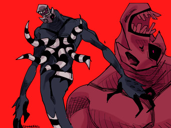 Rating: s
ID: 5694798
Date: 2025-07-08 15:02:28 -0400
Status: active
Score: 5
1_eye 4:3 alien ambiguous_gender ben_10 black_fingers black_lips black_sclera black_stripes cartoon_network claw_fingers creepy crooked_teeth digital_media_(artwork) ectonurite ennuikal ghost ghostfreak grey_arms grey_body grey_hands hand_spike humanoid lips nightmare_fuel open_mouth pupils purple_eyes red_background red_mouth red_pupils simple_background solo spikes spikes_(anatomy) spirit striped_tentacles stripes tentacles upside_down_face white_stripes post #5694798