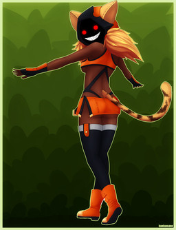 Rating: s
ID: 321424
Date: 2013-04-27 16:29:07 -0400
Status: active
Score: 11
2013 absolute_territory abstract_background animal_humanoid animal_tail arc_system_works barbariank blazblue blonde_hair boots bottomwear breasts brown_body brown_skin butt cat_humanoid clothed clothing cosplay crop_top dark_body dark_skin felid felid_humanoid feline feline_humanoid female fingerless_gloves footwear glistening gloves gradient_background green_background hair handwear hat headgear headwear hi_res humanoid kaka_(blazblue) legwear looking_at_viewer looking_back makoto_nanaya mammal mammal_humanoid open_mouth pupils red_eyes shadow_face shirt shoes side_boob simple_background skimpy skirt slit_pupils solo spread_arms standing tail thigh_highs third-party_edit topwear torakaka post #321424