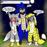 Rating: s
ID: 555309
Date: 2014-11-07 13:01:09 -0500
Status: active
Score: 5
1:1 anthro bieesha canid canine canis chaos_the_echidna cheetah clothing comic costume dialogue digital_media_(artwork) english_text eulipotyphlan fan_character felid feline fur group halloween hedgehog hi_res holidays kigurumi makari makarimorph male mammal markings onesie sega sonic_the_hedgehog sonic_the_hedgehog_(series) spots spotted_body spotted_fur text truechaos wolf post #555309