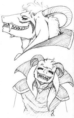 anthro asriel_dreemurr asriel_dreemurr_(god_form) black_sclera boss_monster caprine clothing collar elpandamangrande eye_markings goat grin hi_res horn male mammal markings monochrome monster multiple_angles pencil_(artwork) robe simple_background sketch smile solo teeth traditional_media_(artwork) tusks undertale video_games
Rating: Safe
Score: 2
User: Nicklo6649
Date: June 19, 2018 anthro asriel_dreemurr asriel_dreemurr_(god_form) black_sclera boss_monster caprine clothing collar elpandamangrande eye_markings goat grin hi_res horn male mammal markings monochrome monster multiple_angles pencil_(artwork) robe simple_background sketch smile solo teeth traditional_media_(artwork) tusks undertale video_games
Rating: Safe
Score: 2
User: Nicklo6649
Date: June 19, 2018