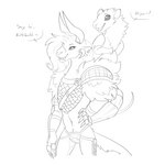 Rating: s
ID: 4258851
Date: 2023-08-28 03:22:52 -0400
Status: active
Score: 56
1:1 2023 4_ears 4_horns absurd_res anthro biped buckteeth carrying_another charr claws dialogue digital_media_(artwork) duo ear_piercing ear_ring english_text felid female finger_claws guild_wars halbean hand_on_hip hi_res horn male mammal monochrome multi_ear multi_horn piercing purna_whitewillow ring_piercing simple_background sketch skritt smile standing teeth text white_background post #4258851