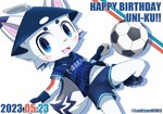 Rating: s
ID: 5343350
Date: 2025-01-31 20:05:24 -0500
Status: active
Score: 12
2023 absurd_res anthro asian_conical_hat ball blue_body blue_bottomwear blue_clothing blue_eyes blue_fur blue_headwear blue_shorts bottomwear canid canine canis cape clothing domestic_cat english_text eyebrows fangs felid feline felis fist fur gloves handwear happy happy_birthday hat headgear headwear hi_res hybrid japanese_description kick leaflizard0903 looking_at_viewer male mammal navel open_mouth shorts simple_background soccer_ball soccer_uniform solo sportswear tail teeth text uni-ku uniform white_background white_body white_fur wolf young young_anthro young_male post #5343350