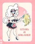 Rating: s
ID: 4637374
Date: 2024-03-04 04:30:59 -0500
Status: active
Score: 11
abstract_background alternative_fashion ankle_tuft anthro apron arm_tuft big_breasts blue_eyes blush breasts bubble canid canine canis chest_tuft choker cleaning_tool cleavage clothed clothing domestic_dog dress english_text ero_lolita eyelashes eyeshadow fangs female footwear fur hi_res high_heels j-fashion jazzybatty jewelry leg_tuft lipstick lolita_(fashion) maid_uniform makeup mammal markings mole_(marking) mop necklace open_mouth pastel_theme pink_background pink_eyeshadow poodle poofy_hair red_lipstick shoes simple_background small_waist smile solo tail tail_tuft teeth text tuft uniform waist_ribbon white_body white_fur wide_hips wrist_tuft post #4637374