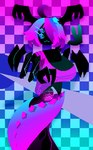 Rating: s
ID: 5586299
Date: 2025-05-20 15:18:05 -0400
Status: pending
Score: 4
3_fingers :3 alien amorphous android armless bioluminescence black_body black_skin blue_hair breasts checkered checkered_background claws clothing corru.observer eyelashes fan_character female fingers floating floating_hands floating_head forsetcabiri gesture glowing hair hi_res horn humanoid legless machine multi_eye obesk orb pattern_background purple_hair robot serpentine simple_background solo spikes translucent translucent_clothing waving post #5586299