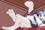 Rating: s
ID: 5567176
Date: 2025-05-12 14:58:18 -0400
Status: active
Score: 53
albino anthro clothed clothing crossed_legs crusch_lulu detailed_background digital_media_(artwork) feet female hi_res inside lizard lizardman lizardman_(overlord) looking_at_viewer looking_down looking_down_at_viewer low-angle_view membrane_(anatomy) overlord_(series) purple_eyes queen-kajina-kinoshita reptile scalie sitting smile solo tail toes webbed_feet white_body post #5567176