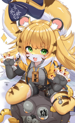 Rating: s
ID: 5664196
Date: 2025-06-24 04:12:57 -0400
Status: active
Score: 41
2025 absurd_res alternate_species anthro armwear black_bottomwear black_clothing black_ears black_footwear black_shoes black_shorts blonde_hair blue_accessory blush bottomwear claw_pose clothed clothing countershade_face countershade_fur countershading cute_fangs fangs felid female footwear fur furrification green_eyes grey_clothing grey_shirt grey_topwear hair hi_res horokusa0519 hu_wei_(zenless_zone_zero) inner_ear_fluff ju_fufu mammal markings mihoyo multicolored_hair multicolored_tail open_mouth pantherine paw_pose pose red_fangs red_nose shirt shorts simple_background sitting solo striped_body striped_fur striped_markings striped_tail stripes tail tail_markings teeth thiren tiger topwear tuft whiskers white_background white_hair yellow_body yellow_clothing yellow_fur yellow_topwear zenless_zone_zero post #5664196