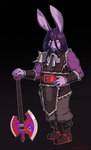 Rating: s
ID: 4665584
Date: 2024-03-18 11:47:42 -0400
Status: active
Score: 7
2024 absurd_res anthro armor armwear arthur_(lapinbeau) axe axe_guitar barbarian black_background boots clothing double_bitted_axe electric_guitar fantasy footwear fur guitar hair half-closed_eyes hi_res lagomorph leather leather_armwear leather_clothing leporid long_hair male mammal musical_instrument narrowed_eyes naughtyjester plucked_string_instrument purple_body purple_fur purple_hair rabbit shoes simple_background smile solo string_instrument post #4665584