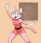 Rating: s
ID: 4814727
Date: 2024-05-29 11:39:22 -0400
Status: active
Score: 18
anthro belt clothing collar dancing domestic_cat dress english_text eyebrows felid feline felis female fur green_eyes hi_res hitsuji looking_at_viewer mammal matpat nae_nae_dance pink_body pink_ears pink_fur pink_tail shima_luan simple_background solo super_planet_dolan tail text white_eyebrows white_hands white_nose post #4814727
