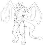 Rating: s
ID: 4078355
Date: 2023-05-28 14:53:36 -0400
Status: active
Score: 11
2_horns 3_toes anthro bent_legs biceps bulge clothing digital_media_(artwork) digitigrade dragon feet gesture hair hand_gesture hands_on_hips hi_res horn legwear looking_at_viewer male membrane_(anatomy) membranous_wings model_sheet muscular mythological_creature mythological_scalie mythology navel obliques pockyco pose pupils scales scalie sketch slit_pupils smile solo standing tail thigh_highs toes unfinished v_sign ventral_scales wings post #4078355