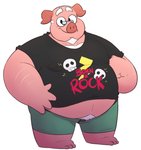 Rating: s
ID: 2356385
Date: 2020-08-03 19:28:39 -0400
Status: active
Score: 8
2020 anthro belly bottomwear clothing domestic_pig eyewear glasses leothelionel male mammal overweight overweight_anthro overweight_male pink_body ron_chicha shirt shorts simple_background solo suid suine sus_(pig) the_human_heart_(game) topwear post #2356385