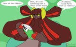 Rating: s
ID: 5170266
Date: 2024-11-09 08:50:48 -0500
Status: active
Score: 0
2023 6_ears anthro bean_bag brown_body brown_fur brown_hair calendar chinese_zodiac colored_nails dated demon dialogue english_text finalcord fur green_background green_horn green_sclera hair hi_res horn january_(month) kadyn_(finalcord) lagomorph leporid mammal multi_ear nails open_mouth rabbit red_nails simple_background speech_bubble text year_of_the_rabbit post #5170266