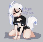 Rating: s
ID: 4940042
Date: 2024-07-24 16:23:46 -0400
Status: active
Score: 18
2024 animal_humanoid barefoot black_bottomwear black_clothing black_crop_top black_hair black_highlights black_shirt black_shorts black_topwear blush blush_lines bodily_fluids bottomwear cleavage_cutout clothed clothing crop_top cutout devst_er digital_media_(artwork) earpiece english_text eyebrow_through_hair eyebrows eyelashes eyes_closed feet femboy full-length_portrait fur grey_background hair highlights_(coloring) humanoid humanoidized kneeling library_of_ruina male mammal mammal_humanoid midriff multicolored_hair open_mouth ponytail portrait project_moon shadow shirt shorts simple_background solo sweat sweatdrop sweatdrop_(iconography) tan_body tan_skin text three-quarter_view topwear translucent translucent_hair two_tone_hair unknown_species white_body white_fur white_hair yan_vismok post #4940042