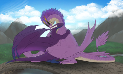2017 absurd_res ambiguous_gender blue_skin bridge claws cloud creek curved_horn digital_media_(artwork) dragon duo eyes_closed feral folded_wings frill hi_res hug membranous_wings mountain outside purple_scales purple_skin purple_stripes realistic_wings saber_(raevocrei) scales scalie side_view sky smaller_version_at_source smile spikes spread_wings striped_body stripes toe_claws verro water western_dragon white_skin wings yaroul
Rating: Safe
Score: 10
User: TheGreatWolfgang
Date: October 21, 2017 2017 absurd_res ambiguous_gender blue_skin bridge claws cloud creek curved_horn digital_media_(artwork) dragon duo eyes_closed feral folded_wings frill hi_res hug membranous_wings mountain outside purple_scales purple_skin purple_stripes realistic_wings saber_(raevocrei) scales scalie side_view sky smaller_version_at_source smile spikes spread_wings striped_body stripes toe_claws verro water western_dragon white_skin wings yaroul
Rating: Safe
Score: 10
User: TheGreatWolfgang
Date: October 21, 2017