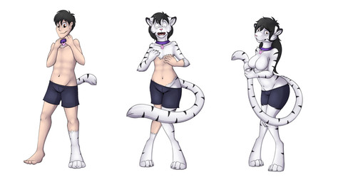 Rating: s
ID: 5575136
Date: 2025-05-15 20:36:27 -0400
Status: active
Score: 28
2018 absurd_res anthro biped black_hair black_stripes blush bottomwear breasts brown_eyes clothed clothing collar colored digitigrade featureless_breasts felid female female_anthro front_view fur fur_growth gender_transformation growth hair hi_res holding_tail human john_(swack16) looking_at_viewer looking_down_at_self male male_human mammal markings mtf_transformation multicolored_body navel open_mouth pantherine partially_clothed plantigrade simple_background smile snout snout_growth solo species_transformation standing stripes surprise tail tail_growth tail_growth_in_pants three-quarter_view tiger tomek1000 topless transformation transformation_sequence underwear underwear_down underwear_only white_background white_body white_fur post #5575136