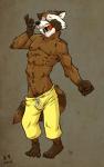 Rating: s
ID: 661514
Date: 2015-05-26 06:41:16 -0400
Status: active
Score: 38
2014 abs anthro biceps brown_body brown_fur clothed clothing digital_media_(artwork) eyes_closed fur guardians_of_the_galaxy hi_res k-9 male mammal marvel muscular muscular_anthro muscular_male open_mouth pecs procyonid raccoon rocket_raccoon solo tail topless post #661514