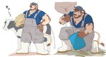 Rating: s
ID: 4870242
Date: 2024-06-22 05:07:06 -0400
Status: active
Score: 9
7575el anthro backwards_baseball_cap backwards_hat baseball_cap beard bovid bovine brown_body brown_fur brown_hair bucket cattle clothing container facial_hair fur hair hat hay headgear headwear hi_res holstein_friesian_cattle kneeling male mammal muscular muscular_male overalls pecs rubber_boots shirt sideburns solo standing tan_body tan_fur teats topwear udder_milking udders unbuttoned_shirt post #4870242