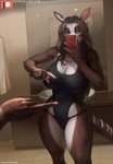 Rating: s
ID: 2325589
Date: 2020-07-10 11:55:56 -0400
Status: active
Score: 369
5_fingers anthro bathroom big_breasts black_clothing breasts clothed clothing ear_piercing female fingers fur gesture hair hand_gesture hi_res huge_breasts inside kangaroo looking_at_viewer macropod mammal markings marsupial meme middle_finger mirror mirror_selfie one-piece_swimsuit one_finger_challenge piercing selfie solo standing striped_markings striped_tail stripes swimwear tail tail_markings taira_(totesfleisch8) text thick_thighs totesfleisch8 post #2325589