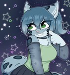 Rating: s
ID: 4711245
Date: 2024-04-09 21:14:01 -0400
Status: active
Score: 35
2021 anthro arm_warmers armwear bare_shoulders big_breasts black_bottomwear black_choker black_clothing black_jewelry black_necklace black_skirt blue_body blue_fur blue_hair bottomwear breasts bridge_piercing chest_tuft choker clenched_teeth clothed clothing cosmic_background countershade_arms countershade_face countershade_fur countershade_torso countershading digital_media_(artwork) ear_piercing evelynn_(stargazer) eye_through_hair eyebrow_through_hair eyebrows facial_piercing fangs felid female fingers flesh_tunnel fully_clothed fur gauged_ear gesture green_clothing green_eyes green_shirt green_topwear grey_arm_warmers grey_armwear grey_clothing grin hair half-length_portrait hand_gesture happy hi_res inner_ear_fluff jewelry mammal markings moozua multicolored_body multicolored_fur necklace nose_piercing open_mouth open_smile pantherine pawpads paws piercing pink_nose pink_pawpads pleated_skirt pointing pointing_at_self portrait pupils shirt skirt slit_pupils smile snout snow_leopard solo spots spotted_body spotted_fur spotted_markings spotted_tail standing starry_background tail tail_markings teeth three-quarter_view topwear translucent translucent_arm_warmers translucent_armwear translucent_clothing translucent_hair tuft white_body white_countershading white_fur post #4711245