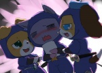 Rating: s
ID: 1191459
Date: 2017-04-15 22:37:40 -0400
Status: active
Score: 10
beagle beret blue_eyes blush bodily_fluids brown_body brown_fur canid canine canis chite_(jewelpet) clothing domestic_dog domestic_ferret eyes_closed feral fur furgonomics furukara gem green_eyes group hat headgear headwear herding_dog hunting_dog jewelpet male mammal melee_weapon mustelid musteline ninja nix_(jewelpet) open_mouth paper pastoral_dog purple_body purple_fur sanrio scent_hound sega sega_fave simple_background star sweat sword true_musteline warrior weapon weasel welsh_corgi white_body white_fur yuku_(jewelpet) post #1191459
