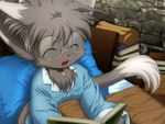 Rating: s
ID: 9150
Date: 2007-07-04 21:40:56 -0400
Status: active
Score: 20
4:3 ^_^ anthro bed bedding big_ears big_head blanket book clothed clothing detailed_background dipstick_ears dipstick_tail domestic_cat ear_markings eyes_closed eyewear felid feline felis fur furniture glasses grey_body grey_fur high-angle_view holding_book holding_object ikuta_takanon inner_ear_fluff inside jewelry male mammal markings multicolored_ears multicolored_tail nap_zack necklace on_bed open_mouth open_smile pajamas scroll smile solo stack tail tail_markings tail_tale tuft under_covers wallpaper white_body white_fur yaminabe_aries post #9150