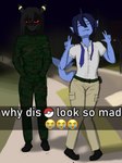 Rating: s
ID: 5610964
Date: 2025-05-31 04:33:13 -0400
Status: active
Score: 6
anthro bottomwear camo cargo_pants clothing duo eeveelution generation_1_pokemon generation_2_pokemon humanoid jonte_artis lui_(umbreon) male male/male meme night nintendo pants pat_(vaporeon) pokemon pokemon_(species) pose sidewalk street street_lamp text umbreon vaporeon why_dis_look_so_mad_(meme) post #5610964