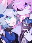 Rating: s
ID: 5342314
Date: 2025-01-31 10:29:13 -0500
Status: active
Score: 13
2023 3:4 :d ah_xin_(zhang_gun) anthro blue_collar blue_eyes blue_hair bust_portrait chain collar duo female fur hair heart_symbol hi_res kemono lagomorph leporid looking_at_another mammal open_mouth open_smile pink_hair portrait purple_eyes rabbit reptile scales scalie smile snake white_body white_fur xiaohen_(zhang_gun) zhang_gun post #5342314
