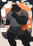 Rating: s
ID: 4534268
Date: 2024-01-14 02:52:08 -0500
Status: active
Score: 43
2023 absurd_res anthro bag belly beverage black_body black_fur bogexboog bottomwear canid canine canis cigarette cigarette_box cigarette_in_mouth claws clothing coffee coffee_cup container cup domestic_dog english_text eyebrows finger_claws fur grey_bottomwear grey_clothing grey_shirt grey_shorts grey_topwear hi_res holding_coffee_cup holding_container holding_cup holding_lighter holding_object lighter male mammal map minimap muscular muscular_anthro muscular_arms muscular_male object_in_mouth orange_bag pictographics pluto_hikari shirt shorts solo speech_bubble task_list text texting thick_eyebrows thick_thighs topwear walking post #4534268
