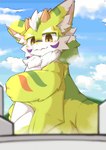 Rating: s
ID: 5662211
Date: 2025-06-23 08:40:41 -0400
Status: active
Score: 11
anthro blue_sky cloud day dipstick_ears dragon ear_markings facial_markings fur furred_dragon furred_scalie green_body green_wings head_markings hi_res horn inner_ear_fluff kemono lin_(light7224) looking_at_viewer macro markings multicolored_ears mythological_creature mythological_scalie mythology purple_markings scalie sky solo tuft white_ear_tips white_inner_ear_fluff white_ruff wings xennochan yellow_eyes yellow_horn post #5662211
