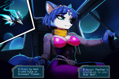 Rating: s
ID: 5749778
Date: 2025-08-01 18:21:31 -0400
Status: active
Score: 70
3:2 anthro arwing belt blue_body blue_hair canid canine chilllum choice choice_question clothing crown english_text female flying fox glowing glowing_eyes hair headgear hi_res honi_do jacket krystal_(star_fox) mammal nintendo pilot planet sad scarf solo space spacecraft spacesuit star_fox story story_in_description teal_eyes text tiara topwear vehicle post #5749778