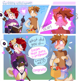 Rating: s
ID: 5679166
Date: 2025-07-01 01:43:05 -0400
Status: active
Score: 247
3_panel_comic andromorph_(lore) asking_another blush blush_lines brown_body brown_fur brown_hair canid canine canis cheek_spots clothing comic crop_top dialogue digital_drawing_(artwork) digital_media_(artwork) domestic_dog duo english_text eye_contact fantasy female fur ginger_(heresvix) hair heresvix hi_res humor impregnation looking_at_another magic_book magic_staff magic_user male mammal mariah_(anthrobrand) nervous pregnant pregnant_male red_hair shirt speech_bubble talking_to_another tan_body tan_fur text title tongue tongue_out topwear trans_(lore) trans_man_(lore) tunic vest wide_eyed womb_tattoo post #5679166