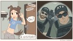 Rating: s
ID: 4126733
Date: 2023-06-22 21:30:17 -0400
Status: active
Score: 150
2023 animal_ears animal_humanoid beard blue_clothing blue_shirt blue_topwear bottomwear breasts bulletproof_vest bureau_of_alcohol_tobacco_and_firearms canid canid_humanoid canine canine_humanoid clothed clothing crop_top dialogue dog_ears dog_humanoid dog_tail door english_text eyewear facial_hair female fully_clothed green_clothing green_shirt green_t-shirt green_topwear group hi_res hitsujigoods human human_and_animal_ears humanoid humor inside light_body light_skin male mammal mammal_humanoid midriff multi_ear navel pants peephole shirt smile sunglasses sweatpants t-shirt tail tail_motion tailed_humanoid tailwag text topwear two_panel_image uhoh vhs_inumoto post #4126733