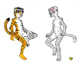 Rating: s
ID: 2439784
Date: 2020-10-08 16:33:55 -0400
Status: active
Score: 2
ambiguous_gender anthro black_stripes duo felid fur grey_body grey_fur mammal narcoticdream orange_body orange_fur pantherine portuguese_description simple_background stripes tiger traditional_media_(artwork) white_background white_stripes post #2439784