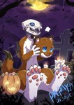 Rating: s
ID: 5660461
Date: 2025-06-22 14:00:46 -0400
Status: active
Score: 13
ambiguous_gender anthro blue_eyes bone brown_body brown_fur candle candy clothing costume dessert fangs food fur fursuit hi_res mammal moon mustelid open_mouth otter outside papayafurry purple_sky sitting skeleton skull sky solo tail tail_motion tailwag teeth white_body white_fur post #5660461