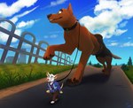 Rating: s
ID: 3125279
Date: 2022-01-15 18:46:48 -0500
Status: active
Score: 11
albert_(msuzira) anthro black_collar blue_clothing blue_shirt blue_topwear bottomwear brown_body brown_bottomwear brown_clothing brown_fur brown_pants canid canine canis clothed clothing cloud collar domestic_dog duo extreme_size_difference feral fully_clothed fur grass larger_feral larger_leashed leash leashed_collar looking_at_another male mammal micro micro_anthro micro_male mouse murid murine outside pants pavement plant rodent shembreopheline shirt size_difference sky smaller_anthro smaller_male topwear tree walking white_body white_fur xander_(msuzira) post #3125279