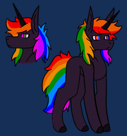 Rating: s
ID: 5703855
Date: 2025-07-12 12:45:03 -0400
Status: active
Score: 0
alpha_channel ambiguous_gender black_body caloxya dark_horn equid equine fan_character feral hair hasbro hi_res horn mammal multicolored_eyes multicolored_hair my_little_pony mythological_creature mythological_equine mythology rainbow_eyes rainbow_hair solo striped_hair unicorn post #5703855