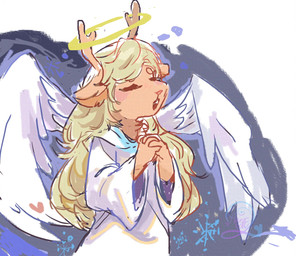 Rating: s
ID: 5749720
Date: 2025-08-01 17:48:18 -0400
Status: active
Score: 29
2025 anniemie2 anthro blonde_hair brown_body brown_fur clothing deer deltarune dress female fur hair halo heart_symbol hi_res horn mammal new_world_deer noelle_holiday reindeer solo soul_(undertale) undertale_(series) white_clothing white_dress wings post #5749720