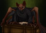 Rating: s
ID: 3897910
Date: 2023-02-27 00:16:40 -0500
Status: active
Score: 12
4_wings 5_fingers absurd_res angry anthro bat black_cloak black_clothing black_wings blue_eyes brown_body brown_desk brown_ears brown_fur brown_nose claws cloak clothing curator_(species) desk failbetter_games fingers fur furniture green_background green_wall hands_on_table hi_res horn inkwell long_fingers male male_(lore) male_anthro mammal mr._ventures multi_wing paper scratches simple_background solo sunless_skies table victorian white_claws wing_claws wings wyatttheriot post #3897910