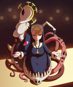 Rating: s
ID: 5662381
Date: 2025-06-23 11:16:10 -0400
Status: active
Score: 0
5:6 absurd_res b0liy0 blonde_hair church clothed clothing cross double_(skullgirls) duo female fully_clothed hair hi_res humanoid inverted_cross jewelry kneeling monster_girl_(genre) necklace not_furry nun nun_outfit simple_background skullgirls tentacles white_body white_skin post #5662381