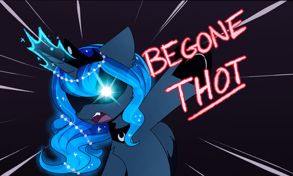 2017 begone_thot black_background blue_body blue_feathers blue_fur blue_hair blue_horn casual_nudity choker cosmic_hair crown digital_media_(artwork) english_text equid equine ethereal_hair feathered_wings feathers female feral friendship_is_magic front_view fur gem glistening glistening_eyes glistening_hair hair hasbro headgear hi_res hooves horn humor jewelry long_hair magic magic_user magnaluna mammal meme my_little_pony mythological_creature mythological_equine mythology necklace nude open_mouth pearl_(gem) pink_tongue pivoted_ears pointy_ears prick_ears princess princess_luna_(mlp) pseudo_hair reaction_image royalty sexist_slur simple_background snout solo sparkles star_eyes symbol-shaped_eyes teeth text tiara tongue unicorn_horn unusual_eyes winged_unicorn wings