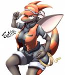 Rating: s
ID: 817312
Date: 2016-01-29 16:11:26 -0500
Status: active
Score: 55
2016 5_fingers absurd_res alternate_color anthro anthrofied big_breasts black_body black_scales bottomwear breasts clothed clothing dragon english_text female fingers flygon front_view fully_clothed generation_3_pokemon grey_bottomwear grey_clothing grey_shorts grey_sweater grey_topwear hand_on_hip hat headgear headwear hi_res holding_object jacket jacket_vest kaida_(kataou) looking_at_viewer membrane_(anatomy) membranous_wings mythological_creature mythological_scalie mythology nintendo non-mammal_breasts open_mouth pokemon pokemon_(species) pokemon_ranger pokemon_ranger_(character) pokemorph portrait purple_eyes red_body red_clothing red_jacket red_jacket_vest red_scales red_topwear red_vest rope scales scalie shorts signature simple_background snout solo sweater tail tailzkim text three-quarter_portrait three-quarter_view tongue topwear vest white_background wings post #817312