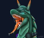 Rating: s
ID: 5585494
Date: 2025-05-20 05:41:29 -0400
Status: pending
Score: 10
arthropod blue_eyes bodily_fluids brakki clothing dripping electronics female feral glowing glowing_eyes green_body hat headgear headphones headphones_around_neck headshot_portrait headwear hi_res mouth_shot open_mouth oral_vore orange_mouth orange_stripes portrait saliva saliva_drip saliva_on_tongue saliva_string sharp_teeth solo stripes teeth throat vore wolfrayay post #5585494