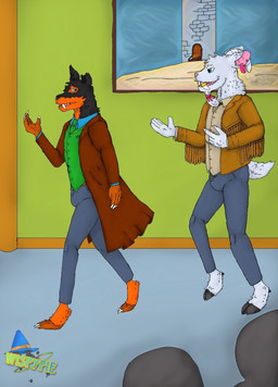Rating: s
ID: 4891179
Date: 2024-07-01 20:15:05 -0400
Status: active
Score: 2
anon anthro black_body black_fur blue_eyes bottomwear bovid brother_(lore) brown_body brown_fur canid canine caprine chatting claws clothing coat digital_media_(artwork) digitigrade duo ear_piercing ear_ring facial_hair fangs fringe_clothing fur gesture goat goatee hand_gesture hi_res hooves horn inside jacket jewelry looking_at_another male mammal multicolored_body multicolored_fur mythological_canine mythological_creature mythology necklace necktie notched_ear orange_body orange_fur painting_(object) pants piercing pupils ring_piercing robyn_crawford shirt sibling_(lore) smile tail teeth toe_claws topwear unguligrade unusual_pupils vest walking warren_crawford werecanid werecanine werecreature werewolf white_body white_fur wispypie post #4891179