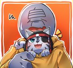 Rating: s
ID: 5259392
Date: 2024-12-22 19:56:13 -0500
Status: active
Score: 10
2024 4_fingers absurd_res annoyed anthro bemani black_clothing black_headwear blush bodily_fluids border cheeky cjk_character clothing duo eye_patch eyewear fangs felid fingers fur headgear headwear hi_res human inside_clothing japanese_description kagetora_(pop'n_music) kemokemo02091 kemono konami male mammal open_mouth pantherine pop'n_music pop'n_music_9 striped_body striped_fur stripes sweat tail teeth tiger white_border yellow_clothing young young_anthro young_male post #5259392