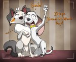 Rating: s
ID: 4726151
Date: 2024-04-17 10:18:56 -0400
Status: active
Score: 75
2024 australian_shepherd big_ears black_eyes black_nose black_spots camera_view canid canine canis cheek_tuft claws collar conditional_dnp dalmatian dialogue domestic_dog duo english_text eyebrows facial_tuft female feral floppy_ears front_view green_eyes happy_birthday herding_dog hi_res inside mammal markings neck_tuft open_mouth open_smile paprika_(psy101) pastoral_dog pawpads psy101 quadruped sheepdog sitting smile spots spotted_body talking_feral teeth text tongue tuft white_body post #4726151