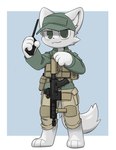 Rating: s
ID: 5397077
Date: 2025-02-25 13:52:28 -0500
Status: active
Score: 18
3_toes 4_fingers anthro blue_background border bottomwear canid canine carbine_wolf cargo_pants cheek_tuft clothing ears_through_headwear electronics facial_tuft feet fingers fluffy fluffy_tail front_view full-length_portrait fur green_clothing green_eyes green_hat green_headwear green_jacket green_topwear gun hat headgear headwear hi_res holding_walkie_talkie jacket m4a1 male mammal pants portrait raised_hand ranged_weapon simple_background smile snapback_hat solo standing tail tan_bottomwear tan_clothing tan_pants toes topwear tuft walkie-talkie weapon white_body white_border white_fur post #5397077