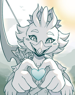 Rating: s
ID: 5769653
Date: 2025-08-10 14:21:52 -0400
Status: pending
Score: 34
adolescent arijuno arrow_(weapon) avian beak bird bow_(weapon) daww heart_symbol looking_at_viewer male monochrome nintendo open_beak open_mouth quiver_(object) ranged_weapon rito solo the_legend_of_zelda tongue tulin_(tloz) weapon winged_arms wings young post #5769653