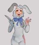 Rating: s
ID: 4472039
Date: 2023-12-14 12:08:13 -0500
Status: active
Score: 42
anthro banny_(twf) bovid buckteeth bunny_costume caprine clothing costume female fingers five_nights_at_freddy's fusion hi_res holding_knife holding_object holding_weapon hybrid knife lagomorph leporid mammal open_mouth par1ssl0v3x rabbit scottgames sheep sheep_costume solo stitch_(sewing) teeth the_walten_files vanny_(fnaf) weapon post #4472039