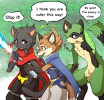 Rating: s
ID: 5440520
Date: 2025-03-17 21:22:50 -0400
Status: active
Score: 45
2025 anthro arrow_(weapon) black_body black_fur black_nose blue_eyes bottomwear bow_(weapon) canid canine clairen_(rivals_of_aether) cloak clothed clothing dialogue digital_media_(artwork) dungeons_of_aether english_text felid feline female fingerless_gloves fleet_(dungeons_of_aether) forest fox fur fur_tuft gloves green_body green_eyes green_fur group hair handwear hi_res leopard magano304 mammal markings maypul melee_weapon nude orange_body orange_fur outside pantherine pants plant procyonid raccoon ranged_weapon red_eyes rivals_of_aether smile striped_markings striped_tail stripes sword tail tail_markings text tree trio tuft weapon post #5440520